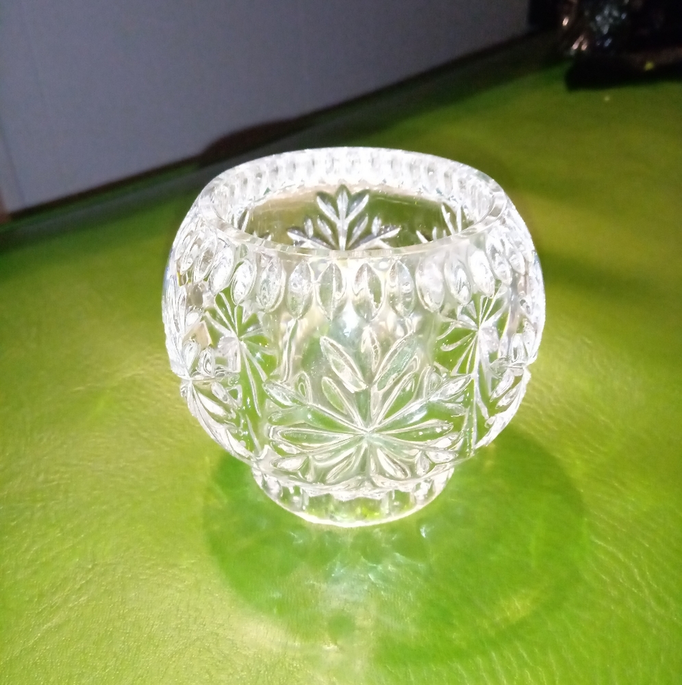 PartyLite Crystal Cut Glass Reversible Tealight Votive Candle Holder